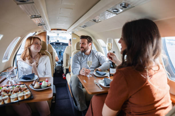Group on private jet